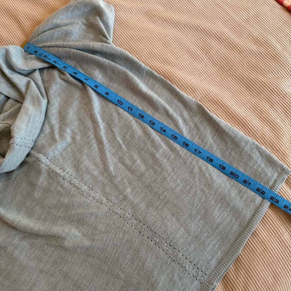 Anthropologie Knitted & Knotted Celise Pullover Blue Sparkle Cowl Neck Sweater - Picture 12 of 14
